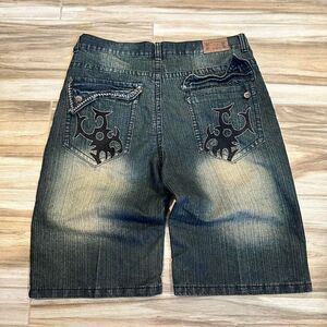 Fusai skater dark emo grunge vibe baggy y2k denim jorts shorts